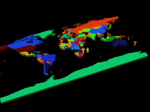 Countries Map Modello 3D