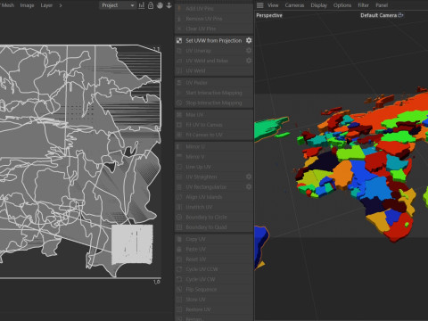 Countries Offset Map 3D Model