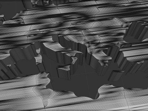 Countries Offset Map 3D Model