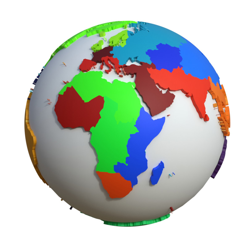Regions Globe 3D मॉडल .c4d .max .obj .3ds .fbx .stl .blend