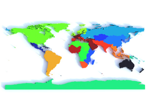 Regions Map 3D Model