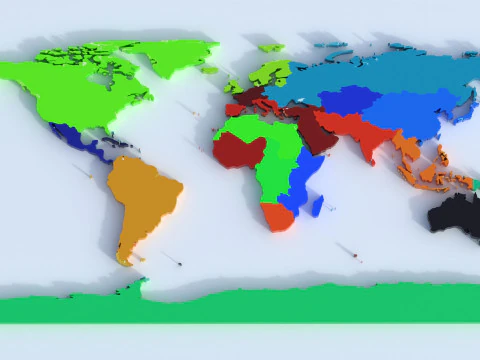 Regions Map 3D Model