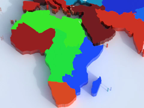 Regions Map 3D Model