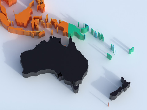 Regions Map 3D 模型