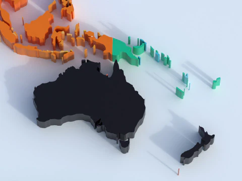 Regions Map 3D Model