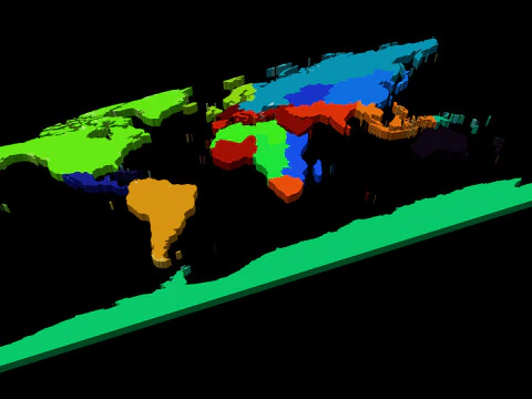 Regions Map 3D Model