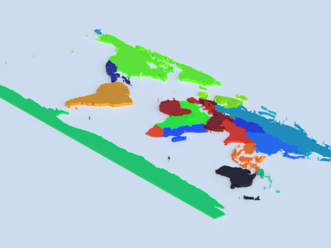 Regions Offset Map 3D Model