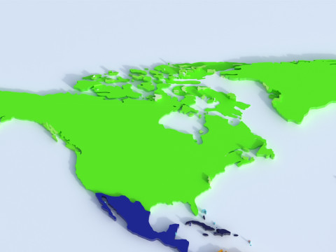 Regions Offset Map 3D Model