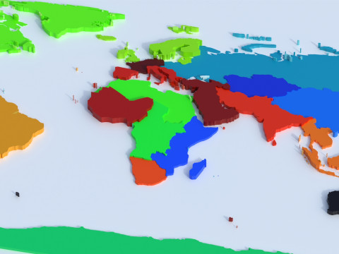 Regions Offset Map 3D Model