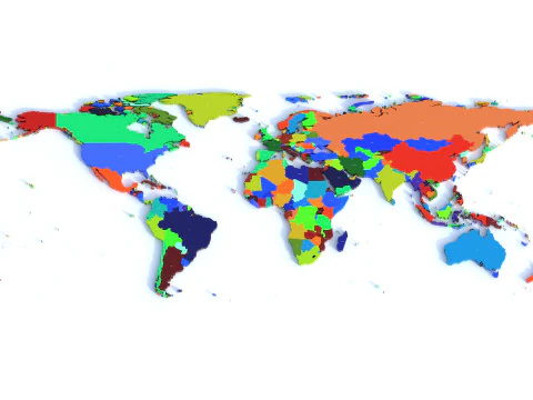 World Map 3D Model