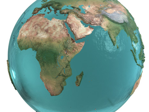 Earth Water 3D Globe No Cloud 3D Model
