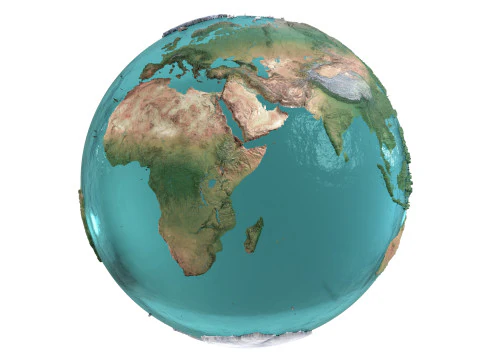 Earth Water 3D Globe No Cloud 3D Model