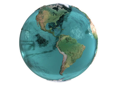 Earth Water 3D Globe No Cloud Modèle 3D
