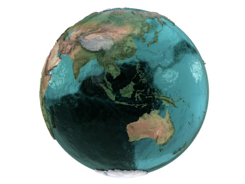 Earth Water 3D Globe No Cloud 3D Model