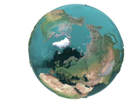 Earth Water 3D Globe No Cloud 3D Model