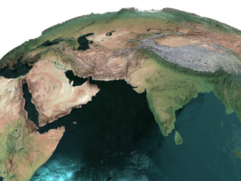 Earth Water 3D Globe No Cloud Modèle 3D
