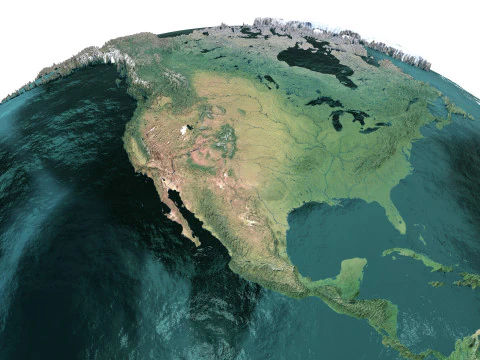 Earth Water 3D Globe No Cloud 3D Model