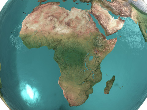 Earth Water 3D Globe No Cloud Modèle 3D