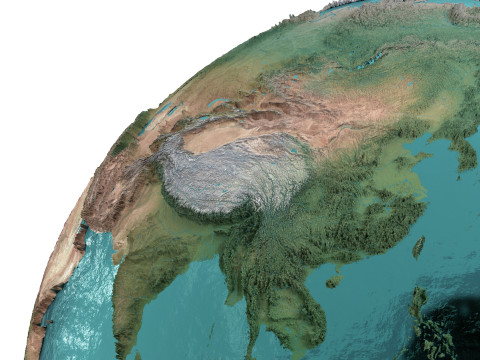 Earth Water 3D Globe No Cloud Modèle 3D