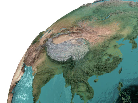Earth Water 3D Globe No Cloud 3D Model