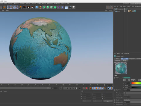 Earth Water 3D Globe No Cloud 3D Model