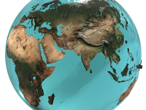 Earth Water 3D Globe Natural 3D Model