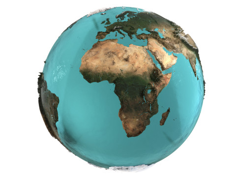 Earth Water 3D Globe Natural 3D Model