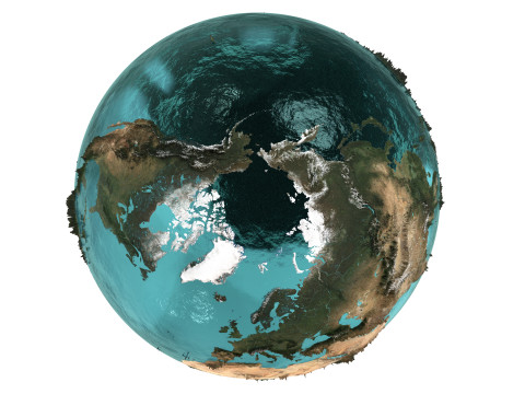 Earth Water 3D Globe Natural 3D Model