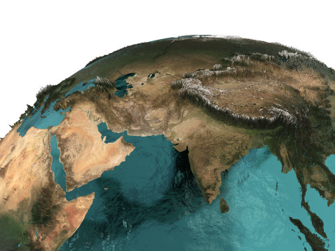 Earth Water 3D Globe Natural 3D Model