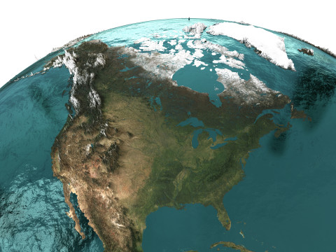 Earth Water 3D Globe Natural 3D Model