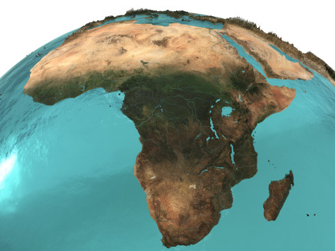 Earth Water 3D Globe Natural 3D Model