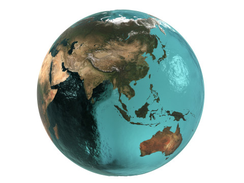 Earth Water 3D Globe Natural 3D Model