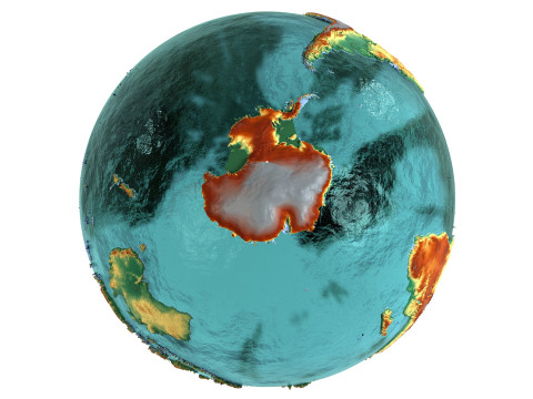 Eeath Water 3D Globe Natural Shaded Modèle 3D
