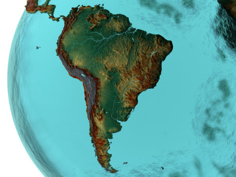 Eeath Water 3D Globe Natural Shaded Modèle 3D
