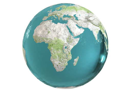 Earth Water 3D Globe Map Modelo 3D