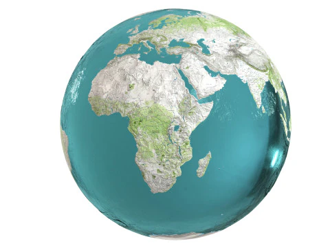 Earth Water 3D Globe Map 3D Model
