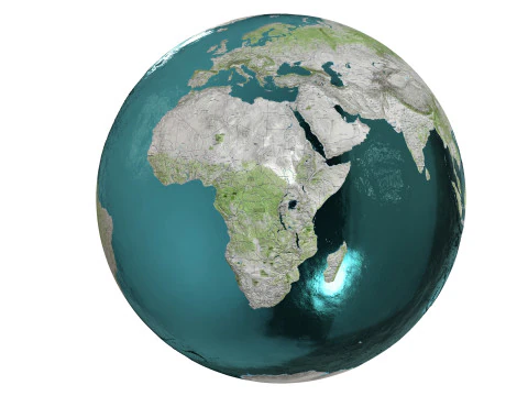 Earth Water 3D Globe Map 3D Model