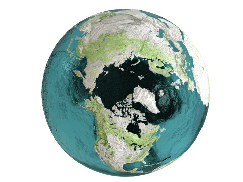 Earth Water 3D Globe Map Modelo 3D