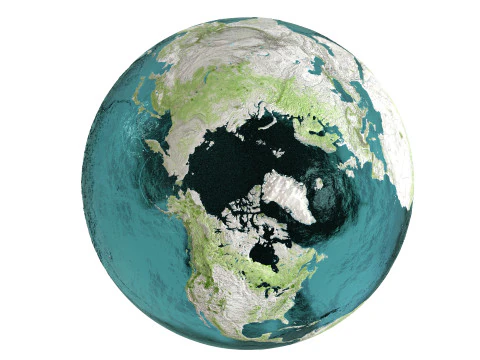 Earth Water 3D Globe Map 3D Model