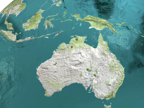 Earth Water 3D Globe Map 3D Model