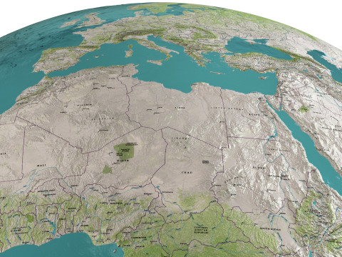Earth Water 3D Globe Map Modelo 3D