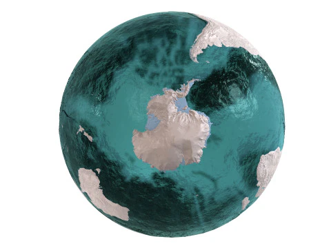 Earth Water 3D Globe Clay Shaded 3D Model