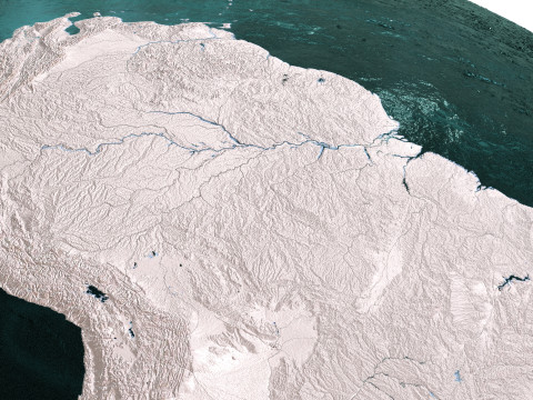 Earth Water 3D Globe Clay Shaded Modèle 3D