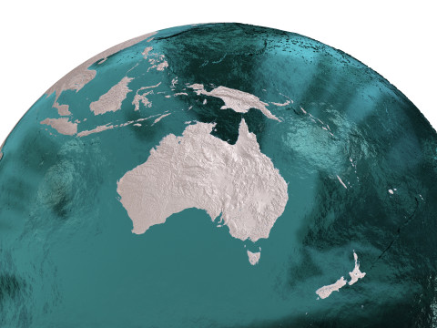 Earth Water 3D Globe Clay Shaded Modèle 3D