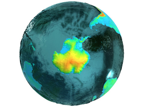 Earth Water 3D Globe Heightmap Shade 3D Model
