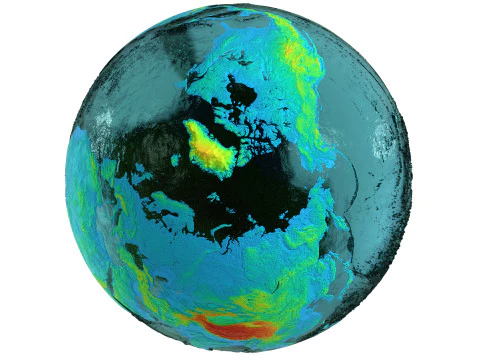 Earth Water 3D Globe Heightmap Shade 3D Model