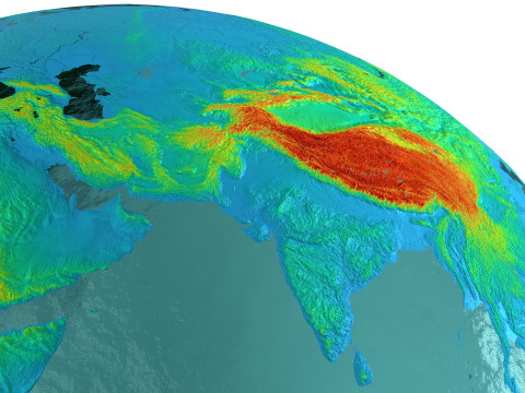 Earth Water 3D Globe Heightmap Shade 3D Model