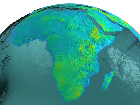 Earth Water 3D Globe Heightmap Shade 3D Model