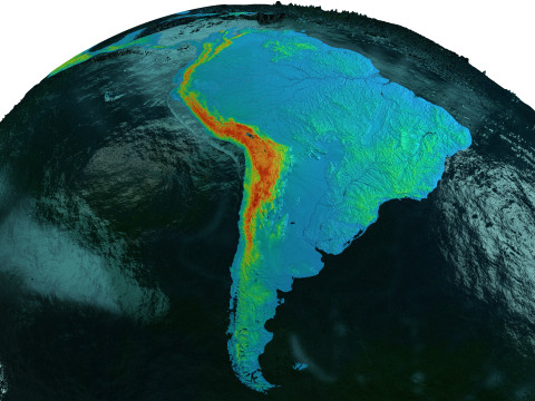 Earth Water 3D Globe Heightmap Shade 3D Model