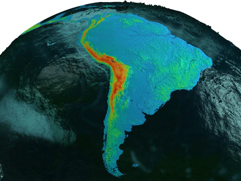 Earth Water 3D Globe Heightmap Shade 3D Model